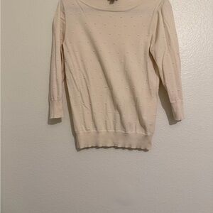 Ann Taylor Cream Crew Neck Sweater